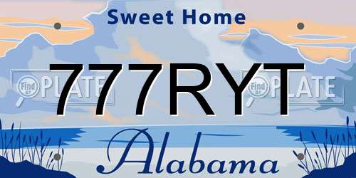 777RYT Alabama License Plate