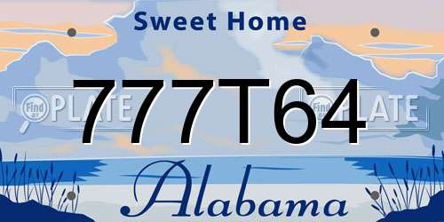 777T64 Alabama License Plate
