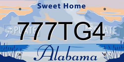 777TG4 Alabama License Plate