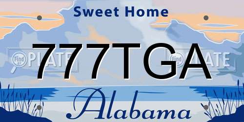 777TGA Alabama License Plate