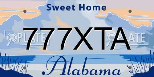 777XTA Alabama License Plate