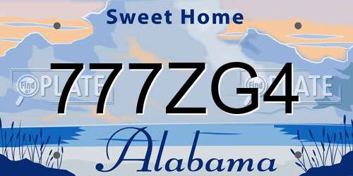 777ZG4 Alabama License Plate