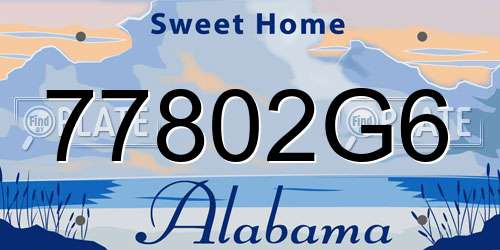 77802G6 Alabama License Plate
