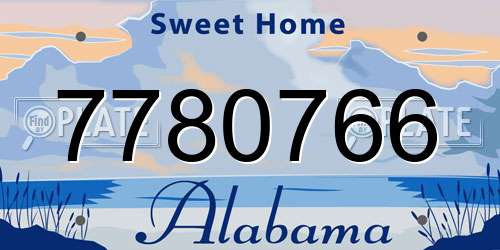 7780766 Alabama License Plate