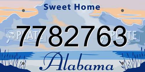 7782763 Alabama License Plate