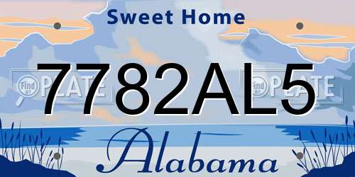 7782AL5 Alabama License Plate