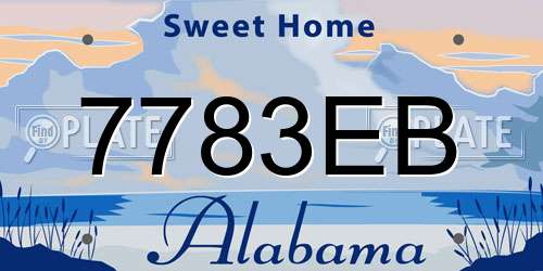 7783EB Alabama License Plate