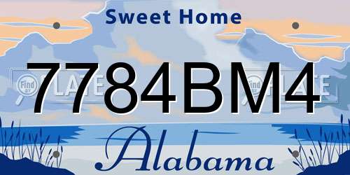 7784BM4 Alabama License Plate