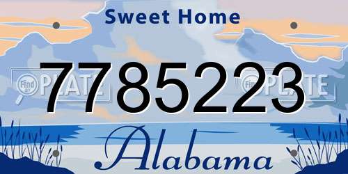 7785223 Alabama License Plate