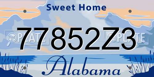 77852Z3 Alabama License Plate