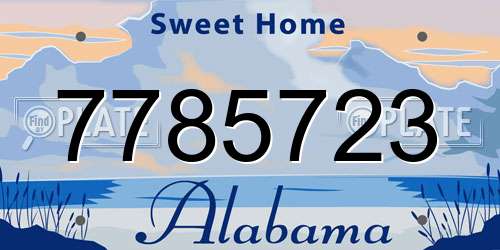 7785723 Alabama License Plate