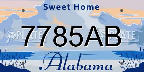 7785AB Alabama License Plate