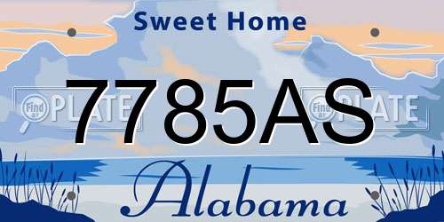 7785AS Alabama License Plate
