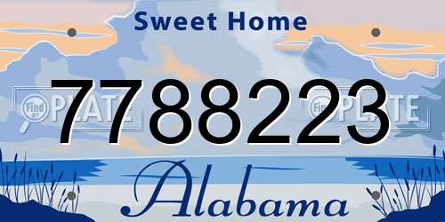 7788223 Alabama License Plate