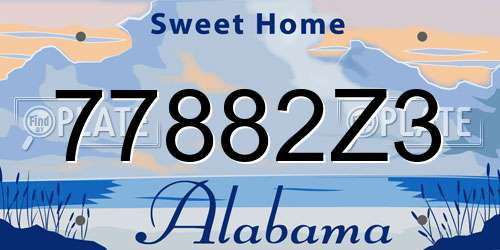 77882Z3 Alabama License Plate
