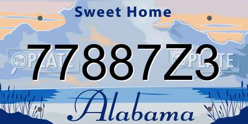 77887Z3 Alabama License Plate