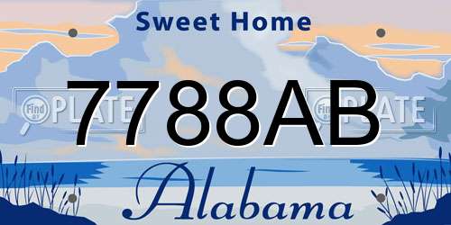 7788AB Alabama License Plate