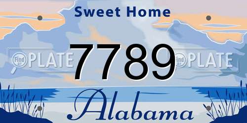 7789 Alabama License Plate