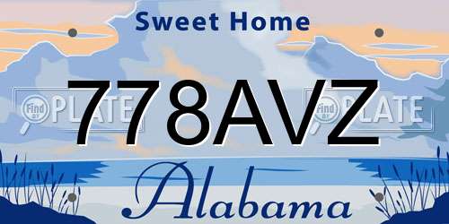 778AVZ Alabama License Plate