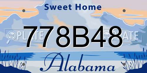 778B48 Alabama License Plate