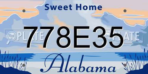 778E35 Alabama License Plate