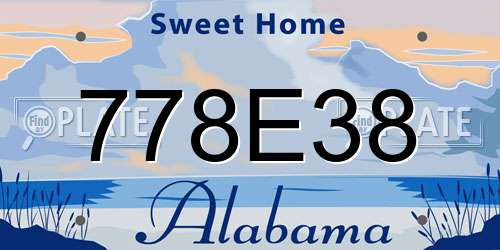 778E38 Alabama License Plate