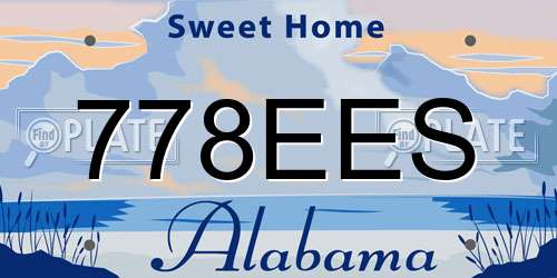 778EES Alabama License Plate