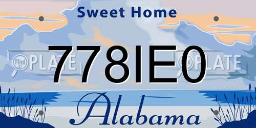 778IE0 Alabama License Plate