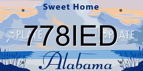 778IED Alabama License Plate