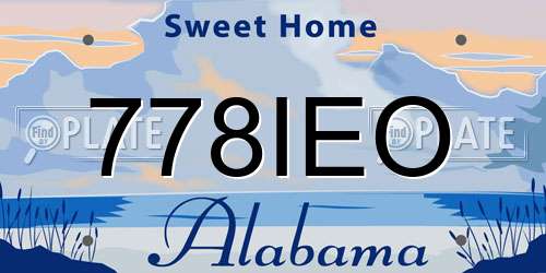 778IEO Alabama License Plate