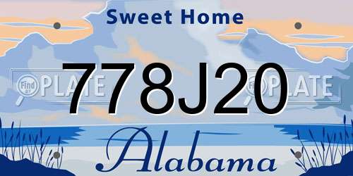 778J20 Alabama License Plate