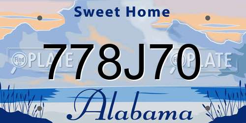 778J70 Alabama License Plate