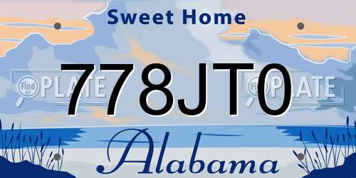 778JT0 Alabama License Plate