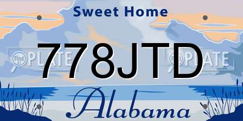 778JTD Alabama License Plate