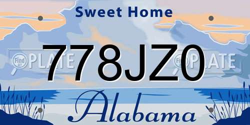 778JZ0 Alabama License Plate