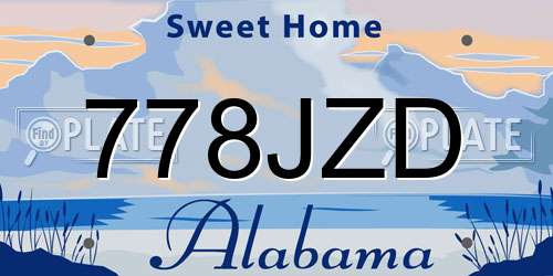 778JZD Alabama License Plate