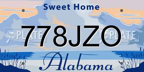 778JZO Alabama License Plate