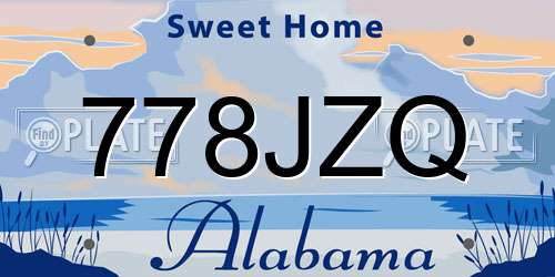 778JZQ Alabama License Plate