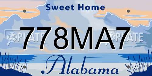 778MA7 Alabama License Plate