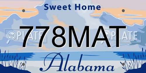 778MAT Alabama License Plate