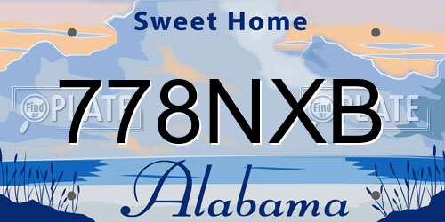 778NXB Alabama License Plate