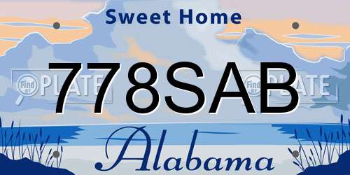778SAB Alabama License Plate
