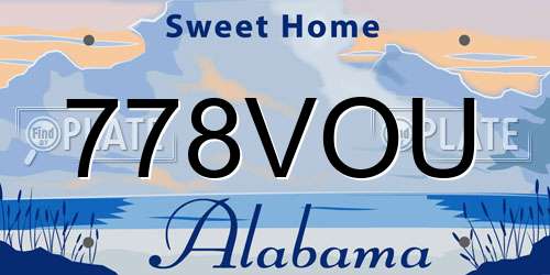 778VOU Alabama License Plate