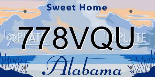 778VQU Alabama License Plate