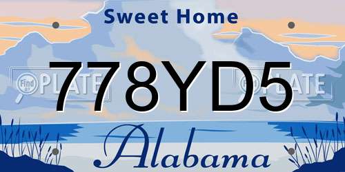 778YD5 Alabama License Plate