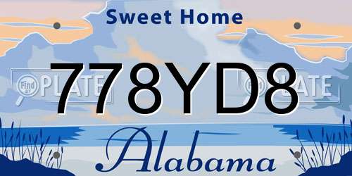 778YD8 Alabama License Plate