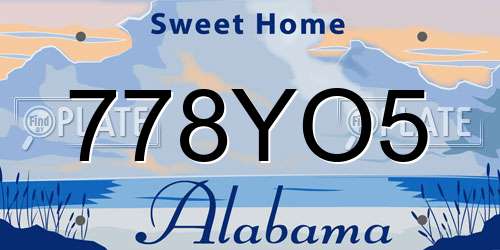 778YO5 Alabama License Plate