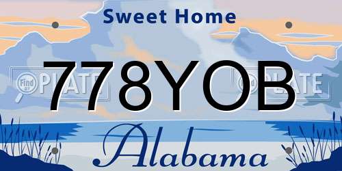 778YOB Alabama License Plate
