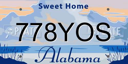 778YOS Alabama License Plate