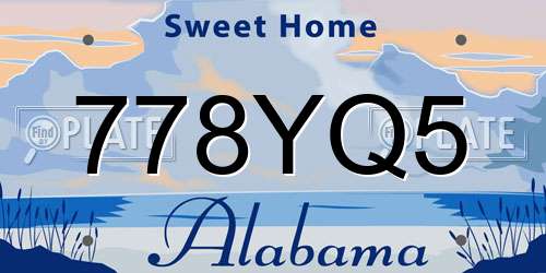 778YQ5 Alabama License Plate